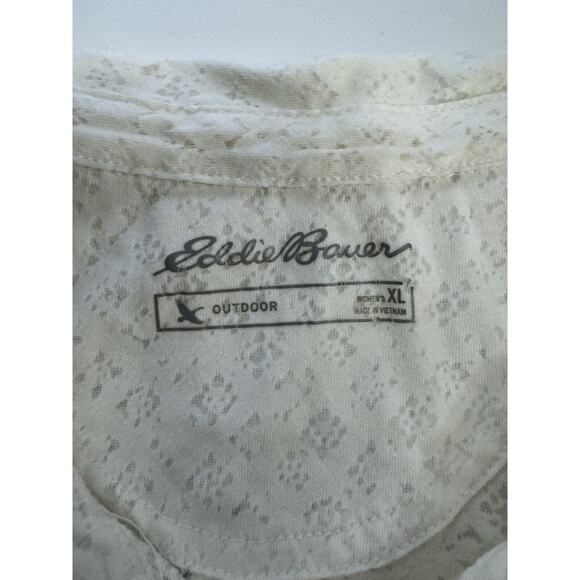 Eddie Bauer Outdoor Cream 1/4 Button Down Size XL Semi Sheer Pattern - Picture 3 of 7